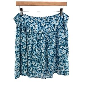 Abound‎ Blue White Floral Mini Skirt Size Large Boho Flowy Casual Lightweight